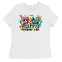 White registered nurse Ladies Tee - CowGirlArtShop
