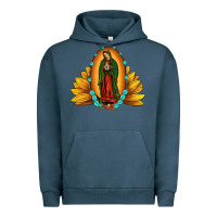 Pigment Midnight Navy sunflower our lady of guadalupe Urban Hoodie - JahusDesignShop