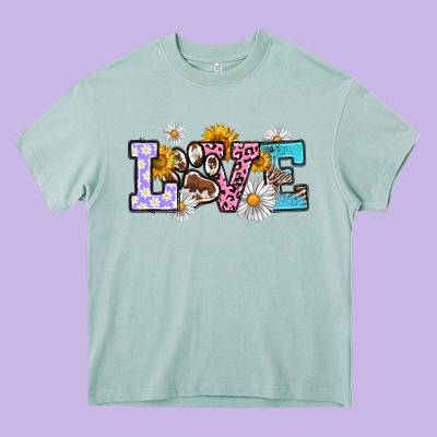 Dog Paw Love Heavy Core Tee Designed By Ranaportraitstore