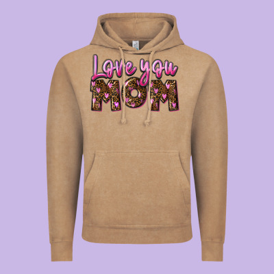 Love You Mom Vintage Hoodie Designed By Fadigitalartstudio
