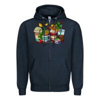 Navy spanish teacher coffee cups Zipper Hoodie - AdoDesignShop