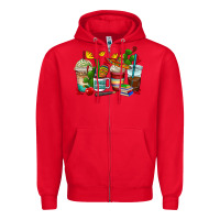 Red spanish teacher coffee cups Zipper Hoodie - AdoDesignShop