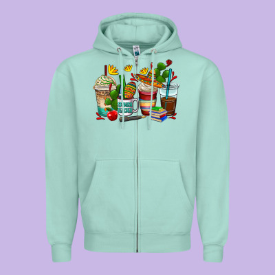 Spanish Teacher Coffee Cups Zipper Hoodie Designed By Adodesignshop