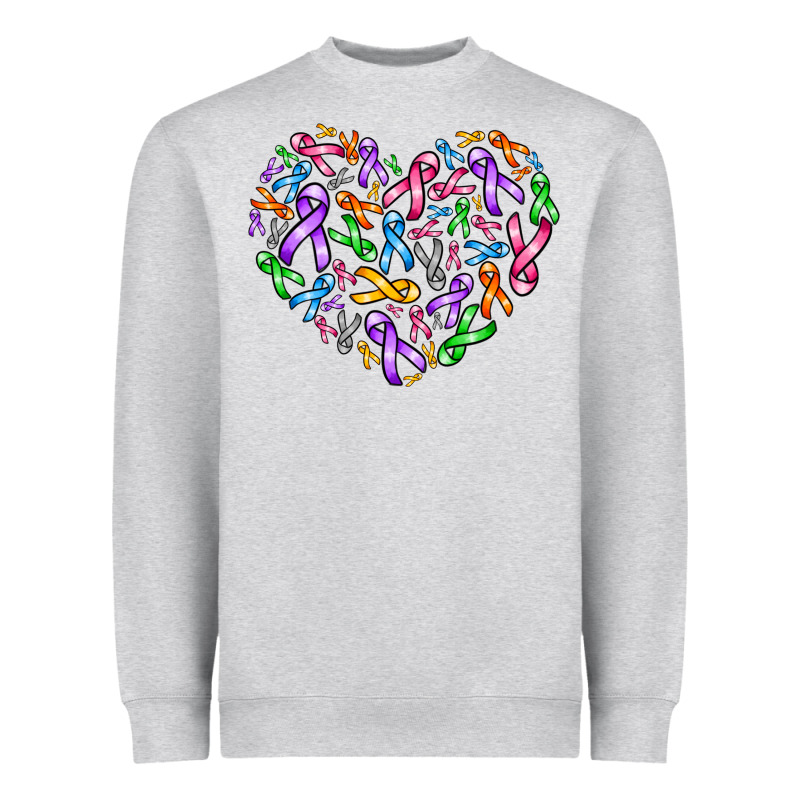 Cancer Ribbon Heart Heavyweight Sweatshirt by AdoDesignShop | Teevron