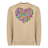 Mushroom cancer ribbon heart Heavyweight Sweatshirt - AdoDesignShop