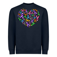 Navy cancer ribbon heart Heavyweight Sweatshirt - AdoDesignShop
