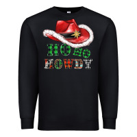 Black ho ho howdy christmas hat Premium Sweatshirt - AdoDesignShop