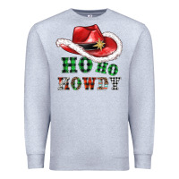 Heather Grey ho ho howdy christmas hat Premium Sweatshirt - AdoDesignShop