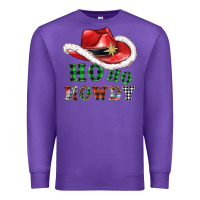Purple ho ho howdy christmas hat Premium Sweatshirt - AdoDesignShop