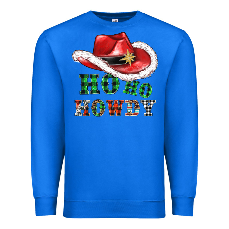 Ho Ho Howdy Christmas Hat Premium Sweatshirt by AdoDesignShop | Teevron