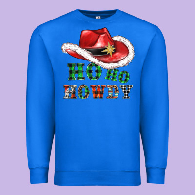 Ho Ho Howdy Christmas Hat Premium Sweatshirt Designed By Adodesignshop