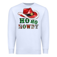 White ho ho howdy christmas hat Premium Sweatshirt - AdoDesignShop