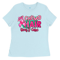 Baby Blue Chemo hair don't care Cancer Awareness Ladies Tee - HowdyJamesFarm