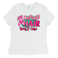 White Chemo hair don't care Cancer Awareness Ladies Tee - HowdyJamesFarm