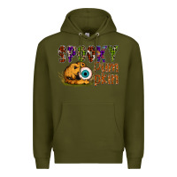 Army Green spooky pumpkin Premium Hoodie - SublimationCraftShop