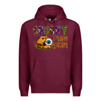 Burgundy spooky pumpkin Premium Hoodie - SublimationCraftShop