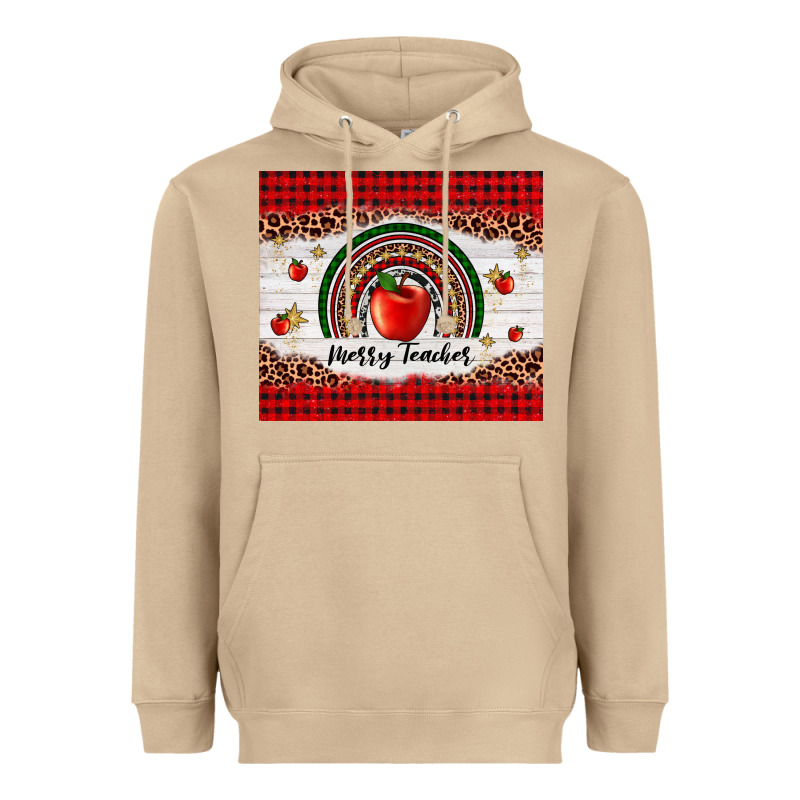 Merry Teacher Heavyweight Hoodie by AdoDesignShop | Teevron