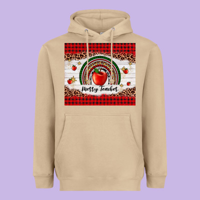 Merry Teacher Heavyweight Hoodie Designed By Adodesignshop