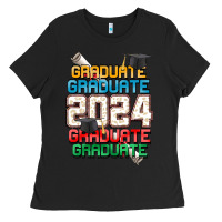 Black graduate 2024 Ladies Tee - CowGirlArtShop