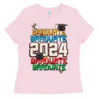 Bubblegum Pink graduate 2024 Ladies Tee - CowGirlArtShop