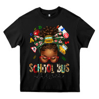 Black school bus driver afro messy bun Heavy Core Tee - texasbilliewilder