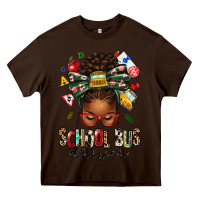 Chocolate Brown school bus driver afro messy bun Heavy Core Tee - texasbilliewilder