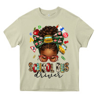 Mossy school bus driver afro messy bun Heavy Core Tee - texasbilliewilder