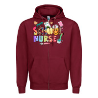 Burgundy school nurse Zipper Hoodie - AdoDesignShop