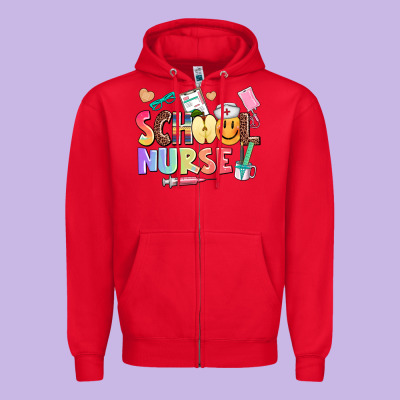 School Nurse Zipper Hoodie Designed By Adodesignshop