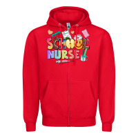 Red school nurse Zipper Hoodie - AdoDesignShop
