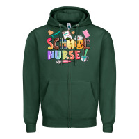 Sports Green school nurse Zipper Hoodie - AdoDesignShop