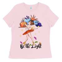 Bubblegum Pink be the light Ladies Tee - CowGirlArtShop