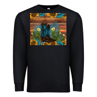 Black boot cactus sunflower gemstone Premium Sweatshirt - AdoDesignShop