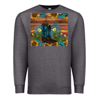 Charcoal Heather boot cactus sunflower gemstone Premium Sweatshirt - AdoDesignShop