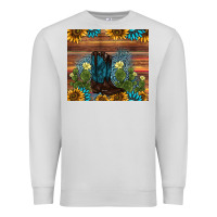 Dove Grey boot cactus sunflower gemstone Premium Sweatshirt - AdoDesignShop