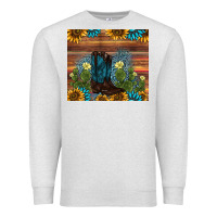 Oatmeal Heather boot cactus sunflower gemstone Premium Sweatshirt - AdoDesignShop