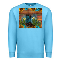 Ocean Blue boot cactus sunflower gemstone Premium Sweatshirt - AdoDesignShop
