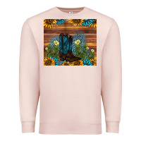 Pale Pink boot cactus sunflower gemstone Premium Sweatshirt - AdoDesignShop