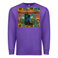 Purple boot cactus sunflower gemstone Premium Sweatshirt - AdoDesignShop