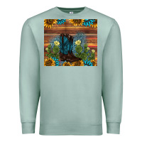 Seafoam boot cactus sunflower gemstone Premium Sweatshirt - AdoDesignShop