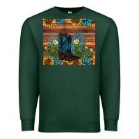 Sports Green boot cactus sunflower gemstone Premium Sweatshirt - AdoDesignShop