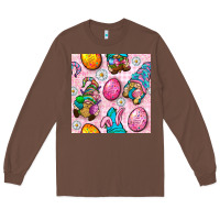 Chestnut Easter Gnomies Seamless Pattern Long Sleeve Tee - BundleAndBundleShop