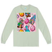 Matcha Easter Gnomies Seamless Pattern Long Sleeve Tee - BundleAndBundleShop
