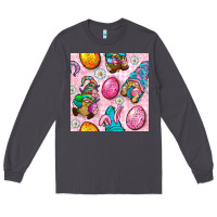 Smoke Easter Gnomies Seamless Pattern Long Sleeve Tee - BundleAndBundleShop