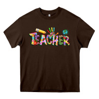 Chocolate Brown Autism Teacher Heavy Core Tee - NancyCooperArtShop