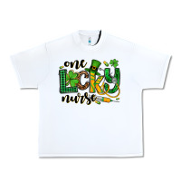 White St. Patrick's Day One lucky Nurse Urban Heavy Tee - OliviaCreatesArt