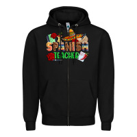 Black spanish teacher Zipper Hoodie - AdoDesignShop