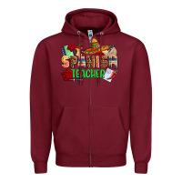 Burgundy spanish teacher Zipper Hoodie - AdoDesignShop