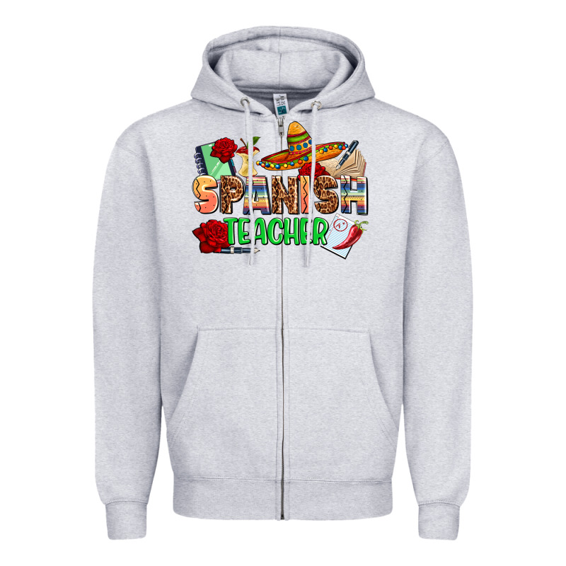 Spanish Teacher Zipper Hoodie by AdoDesignShop | Teevron