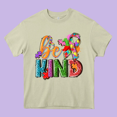 Autism Be Kind Heavy Core Tee Designed By Nancycooperartshop